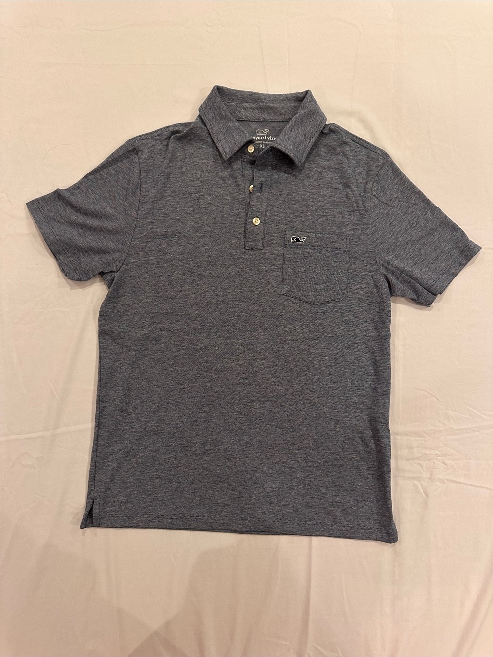 Vineyard Vines Men's Heathered Navy Polo